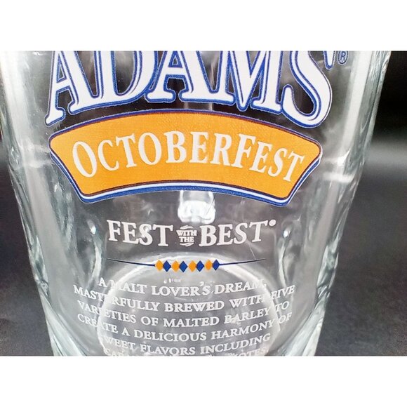 Samuel Adams Octoberfest Glass Beer Stein Mug with Handle 1L Vintage Barware 6.5 - Picture 5 of 16
